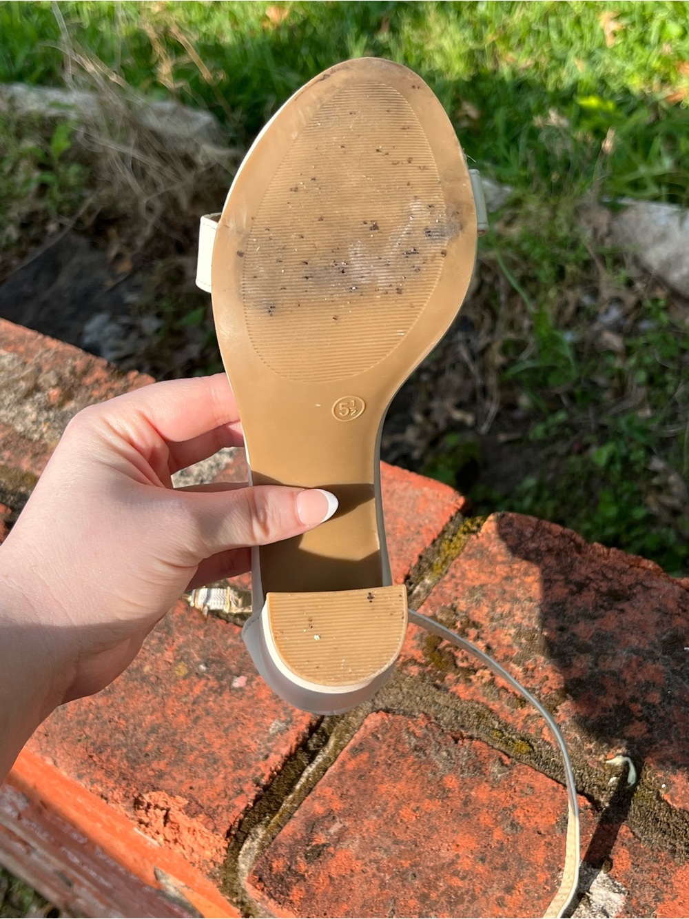 Lulus Cream Ankle-Strap Block Heel Sandals - Picture 5 of 7